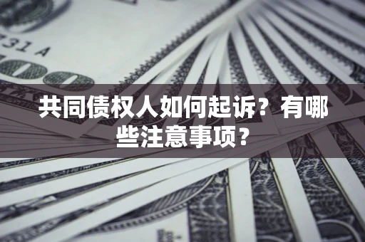 北京共同债权人如何起诉？有哪些注意事项？